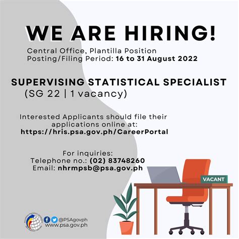 https://hris.psa.gov.ph/careerportal|𝐖𝐞'𝐫𝐞 𝐇𝐢𝐫𝐢𝐧𝐠! Call for .